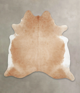 Beige X-Large Brazilian Cowhide Rug 7'0"H x 6'11"W #A23811 by Hudson Hides