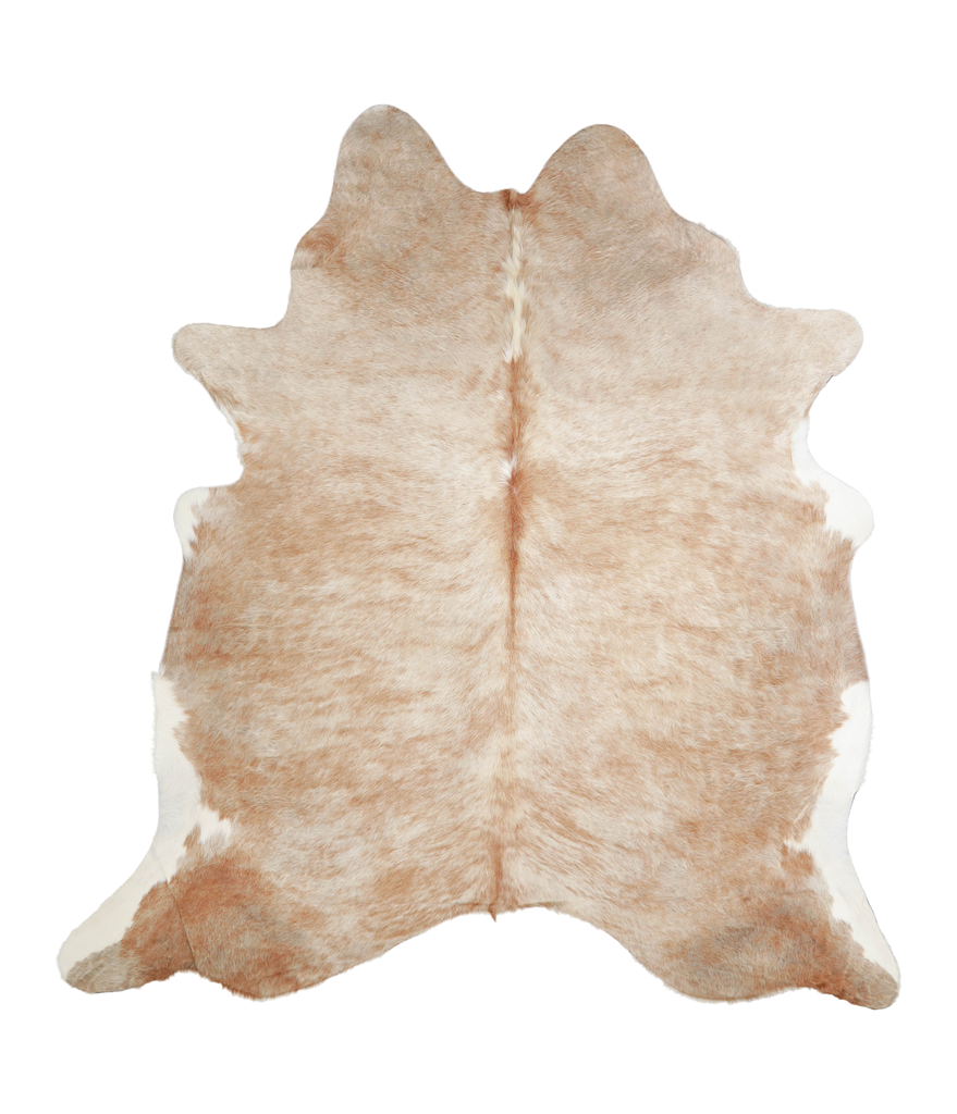 Beige X-Large Brazilian Cowhide Rug 6'11"H x 6'5"W #A23812 by Hudson Hides