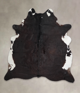 Solid Black X-Large Brazilian Cowhide Rug 7'0"H x 6'6"W #A23896 by Hudson Hides