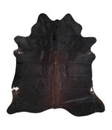 Solid Black X-Large Brazilian Cowhide Rug 6'10"H x 6'5"W #A23897 by Hudson Hides