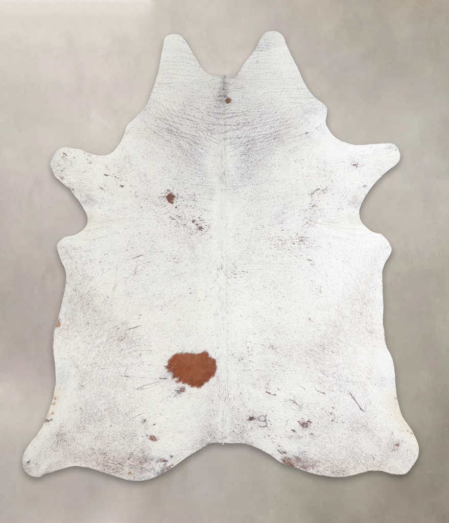 Salt and Pepper Brown X-Large Brazilian Cowhide Rug 7'1"H x 6'2"W #A23919 by Hudson Hides