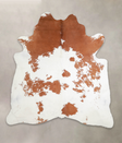 Brown and White XX-Large Brazilian Cowhide Rug 7'8"H x 7'1"W #A23933 by Hudson Hides