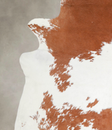 Brown and White XX-Large Brazilian Cowhide Rug 7'8"H x 7'1"W #A23933 by Hudson Hides