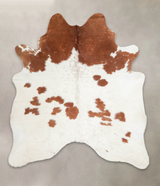 Brown and White X-Large Brazilian Cowhide Rug 7'2"H x 6'5"W #A23935 by Hudson Hides