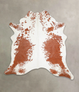 Brown and White X-Large Brazilian Cowhide Rug 6'11"H x 6'10"W #A23936 by Hudson Hides