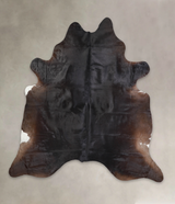 Solid Black XX-Large Brazilian Cowhide Rug 7'8"H x 7'1"W #A23954 by Hudson Hides