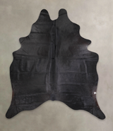 Solid Black XX-Large Brazilian Cowhide Rug 7'7"H x 6'9"W #A23957 by Hudson Hides
