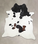 Chocolate and White X-Large Brazilian Cowhide Rug 6'11"H x 6'3"W #A23990 by Hudson Hides