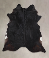 Solid Black XX-Large Brazilian Cowhide Rug 7'6"H x 6'9"W #A24002 by Hudson Hides