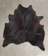 Solid Black X-Large Brazilian Cowhide Rug 7'3"H x 6'6"W #A24074 by Hudson Hides