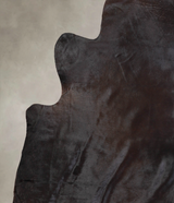 Solid Black X-Large Brazilian Cowhide Rug 7'3"H x 6'6"W #A24074 by Hudson Hides