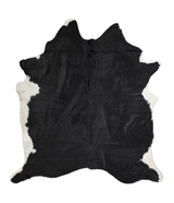 Black and White X-Large Brazilian Cowhide Rug 7'3"H x 6'6"W #A24076 by Hudson Hides