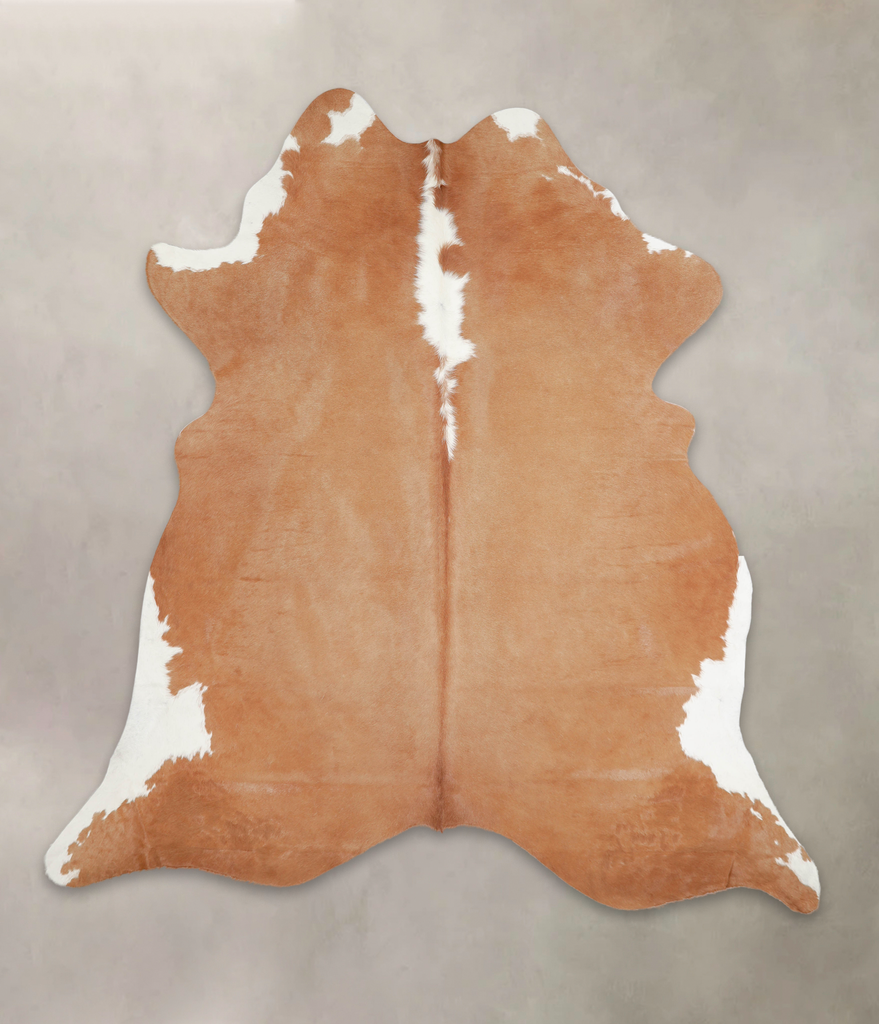 Beige and White XX-Large Brazilian Cowhide Rug 7'9"H x 7'2"W #A24102 by Hudson Hides