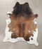 Chocolate and White X-Large Brazilian Cowhide Rug 7'6