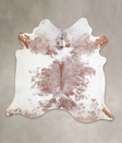 Brown and White X-Large Brazilian Cowhide Rug 6'11"H x 7'1"W #A24182 by Hudson Hides