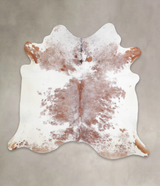 Brown and White X-Large Brazilian Cowhide Rug 6'11"H x 7'1"W #A24182 by Hudson Hides