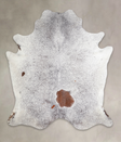 Salt and Pepper Brown X-Large Brazilian Cowhide Rug 7'3"H x 6'5"W #A24272 by Hudson Hides