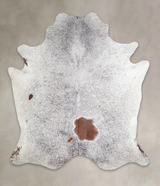 Salt and Pepper Brown X-Large Brazilian Cowhide Rug 7'3"H x 6'5"W #A24272 by Hudson Hides