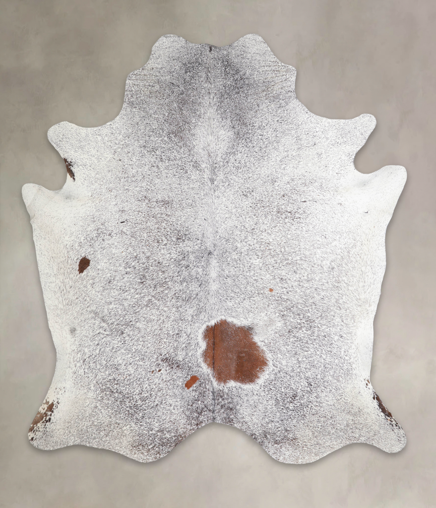 Salt and Pepper Brown X-Large Brazilian Cowhide Rug 7'3"H x 6'5"W #A24272 by Hudson Hides