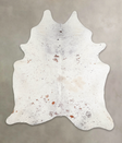Salt and Pepper Brown X-Large Brazilian Cowhide Rug 7'1"H x 6'4"W #A24315 by Hudson Hides