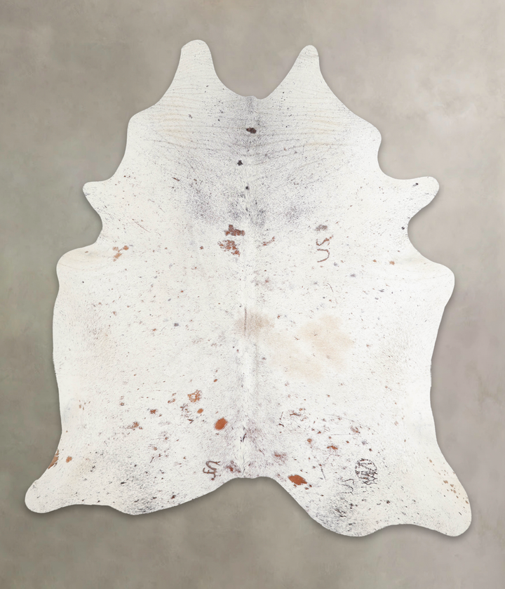 Salt and Pepper Brown X-Large Brazilian Cowhide Rug 7'1"H x 6'4"W #A24315 by Hudson Hides