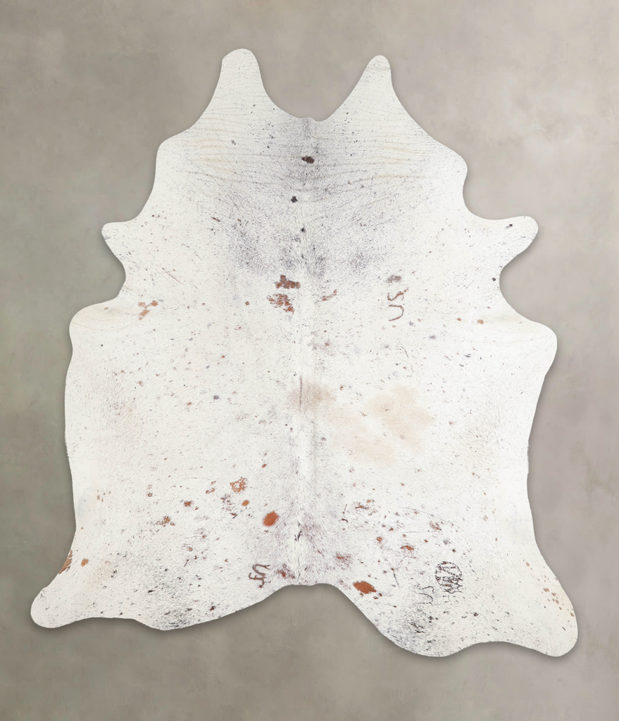 Salt and Pepper Brown X-Large Brazilian Cowhide Rug 7'1"H x 6'4"W #A24315 by Hudson Hides