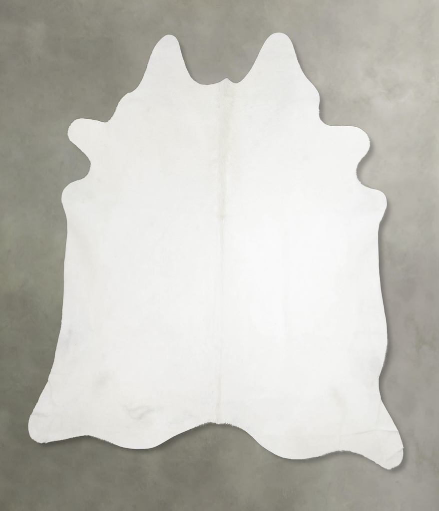 Solid White XX-Large Brazilian Cowhide Rug 7'6"H x 7'8"W #A24362 by Hudson Hides