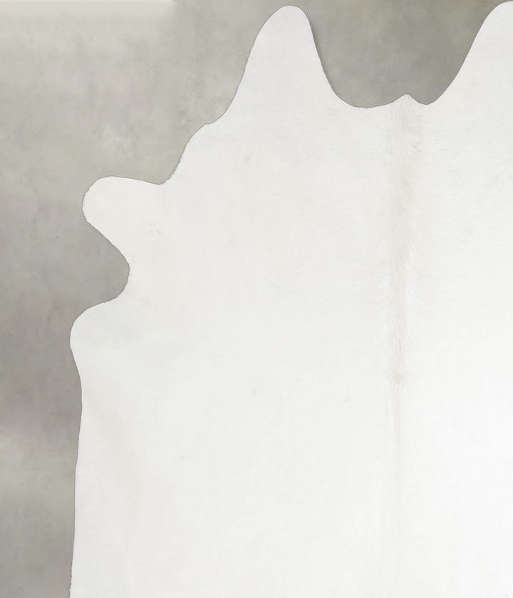 Solid White XX-Large Brazilian Cowhide Rug 7'6"H x 7'8"W #A24362 by Hudson Hides