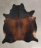 Brown with Red X-Large Brazilian Cowhide Rug 7'3