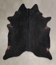 Solid Black XX-Large Brazilian Cowhide Rug 8'0"H x 6'11"W #A24435 by Hudson Hides
