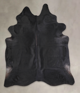 Solid Black XX-Large Brazilian Cowhide Rug 7'11"H x 6'7"W #A24448 by Hudson Hides