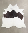 Chocolate and White X-Large Brazilian Cowhide Rug 6'3"H x 6'5"W #A24450 by Hudson Hides