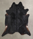 Solid Black XX-Large Brazilian Cowhide Rug 8'5"H x 7'1"W #A24465 by Hudson Hides