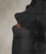 Solid Black XX-Large Brazilian Cowhide Rug 8'5"H x 7'1"W #A24465 by Hudson Hides
