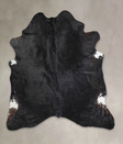 Solid Black XX-Large Brazilian Cowhide Rug 7'9"H x 6'11"W #A24466 by Hudson Hides
