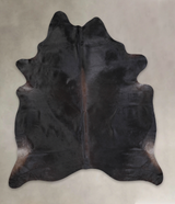 Solid Black X-Large Brazilian Cowhide Rug 7'5"H x 6'5"W #A24467 by Hudson Hides