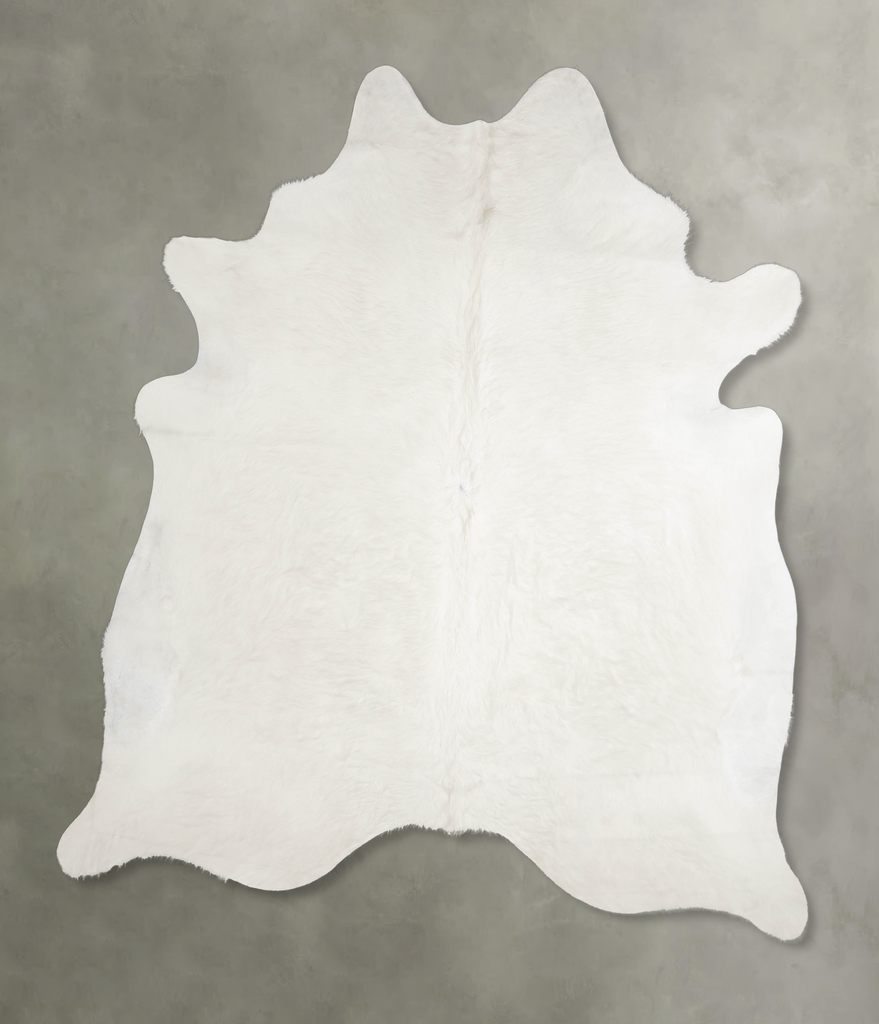 Solid White XX-Large Brazilian Cowhide Rug 7'9"H x 6'11"W #A24492 by Hudson Hides