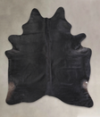 Solid Black X-Large Brazilian Cowhide Rug 6'9"H x 5'11"W #A24497 by Hudson Hides