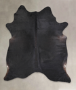 Solid Black X-Large Brazilian Cowhide Rug 7'1"H x 6'1"W #A24498 by Hudson Hides