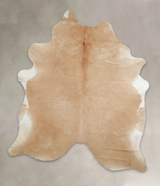 Beige XX-Large Brazilian Cowhide Rug 7'10"H x 6'9"W #A24514 by Hudson Hides