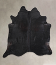 Solid Black XX-Large Brazilian Cowhide Rug 7'6"H x 7'0"W #A24542 by Hudson Hides