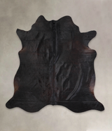 Solid Black X-Large Brazilian Cowhide Rug 6'9"H x 6'10"W #A24557 by Hudson Hides