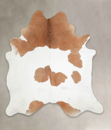 Brown and White XX-Large Brazilian Cowhide Rug 8'1"H x 7'5"W #A24609 by Hudson Hides