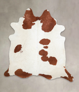 Brown and White XX-Large Brazilian Cowhide Rug 7'7"H x 7'1"W #A24682 by Hudson Hides
