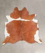 Brown and White X-Large Brazilian Cowhide Rug 6'9"H x 7'2"W #A24821 by Hudson Hides