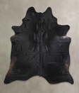 Solid Black XX-Large Brazilian Cowhide Rug 7'10"H x 7'1"W #A24863 by Hudson Hides