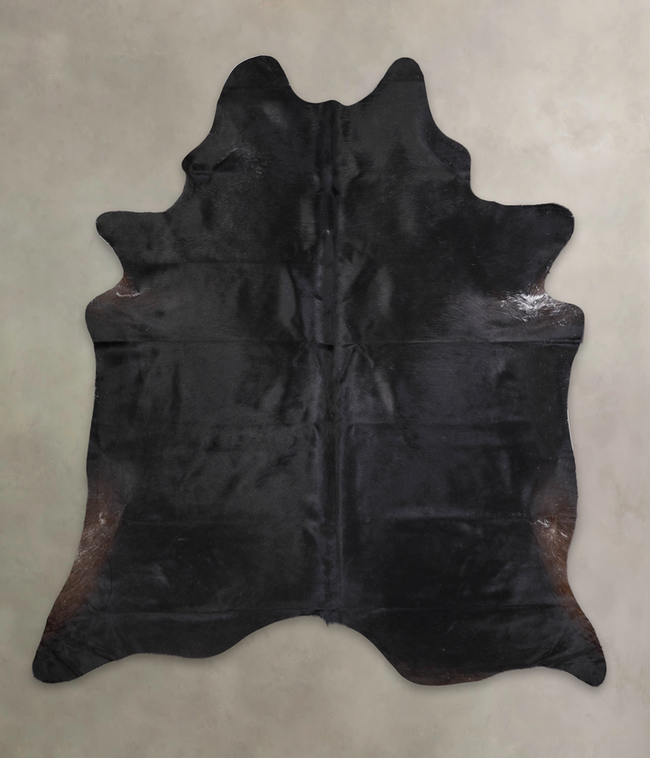 Solid Black XX-Large Brazilian Cowhide Rug 7'10"H x 7'1"W #A24863 by Hudson Hides
