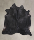 Solid Black X-Large Brazilian Cowhide Rug 7'1"H x 6'7"W #A24888 by Hudson Hides