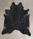 Solid Black XX-Large Brazilian Cowhide Rug 7'11"H x 6'9"W #A24891 by Hudson Hides