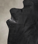 Solid Black XX-Large Brazilian Cowhide Rug 7'11"H x 6'9"W #A24891 by Hudson Hides